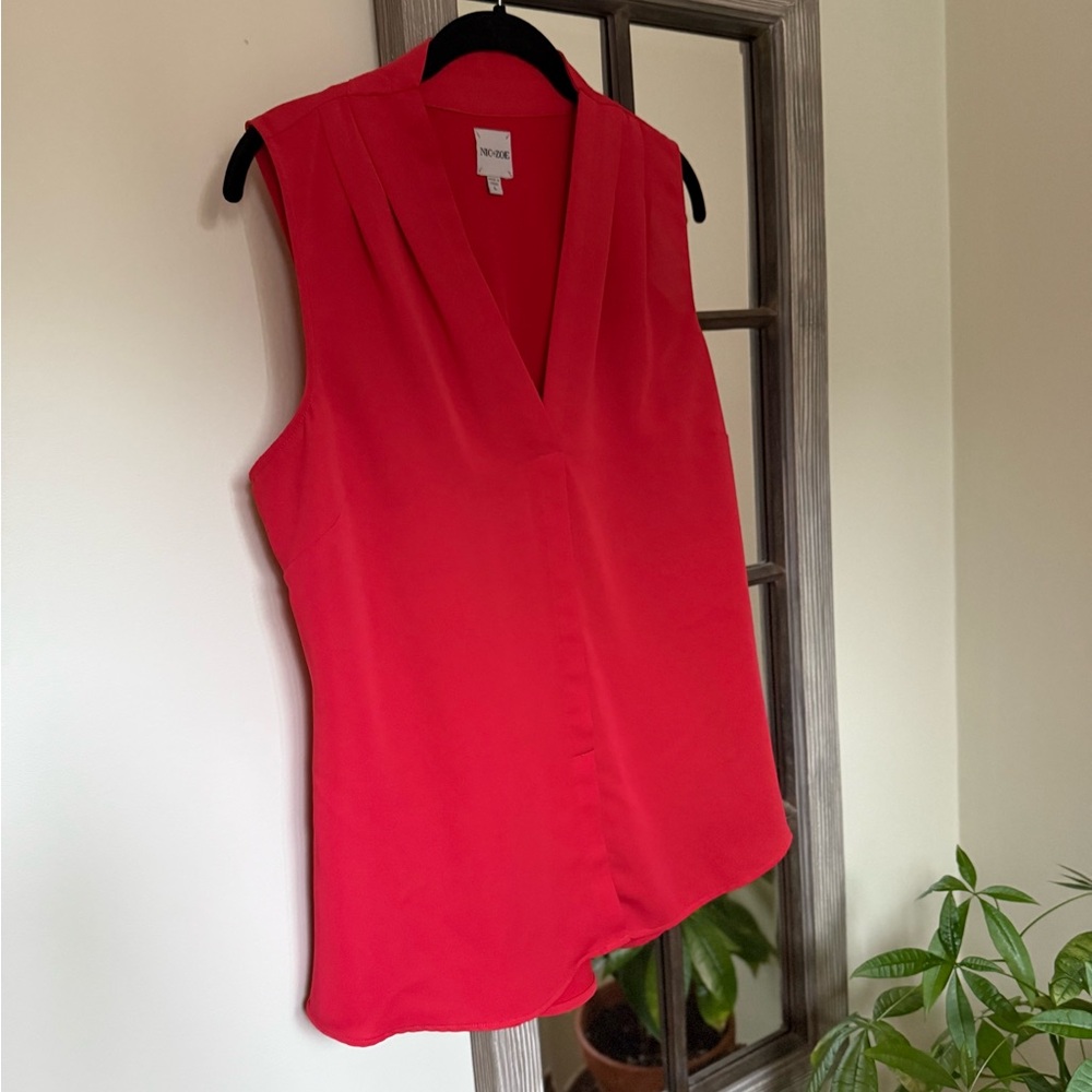 NIC+ZOE Vibrant Red Sleeveless Blouse